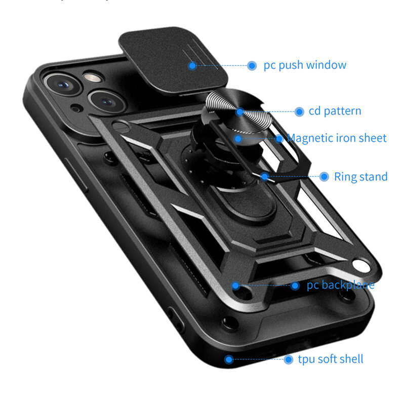 Husa iPhone 15 protectie camera Techsuit CamShield Series, roz
