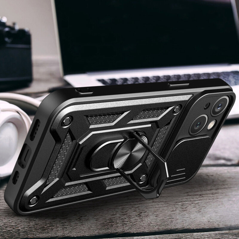 Husa iPhone 15 protectie camera Techsuit CamShield Series, roz
