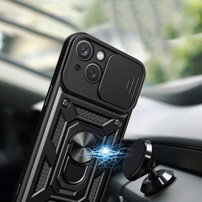 Husa iPhone 15 protectie camera Techsuit CamShield Series, roz