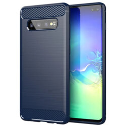 Husa Samsung Galaxy S10 Plus Techsuit Carbon Silicone, albastru