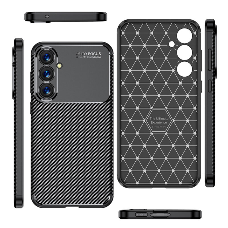 Husa Samsung Galaxy S23 FE Techsuit CarbonFiber, negru