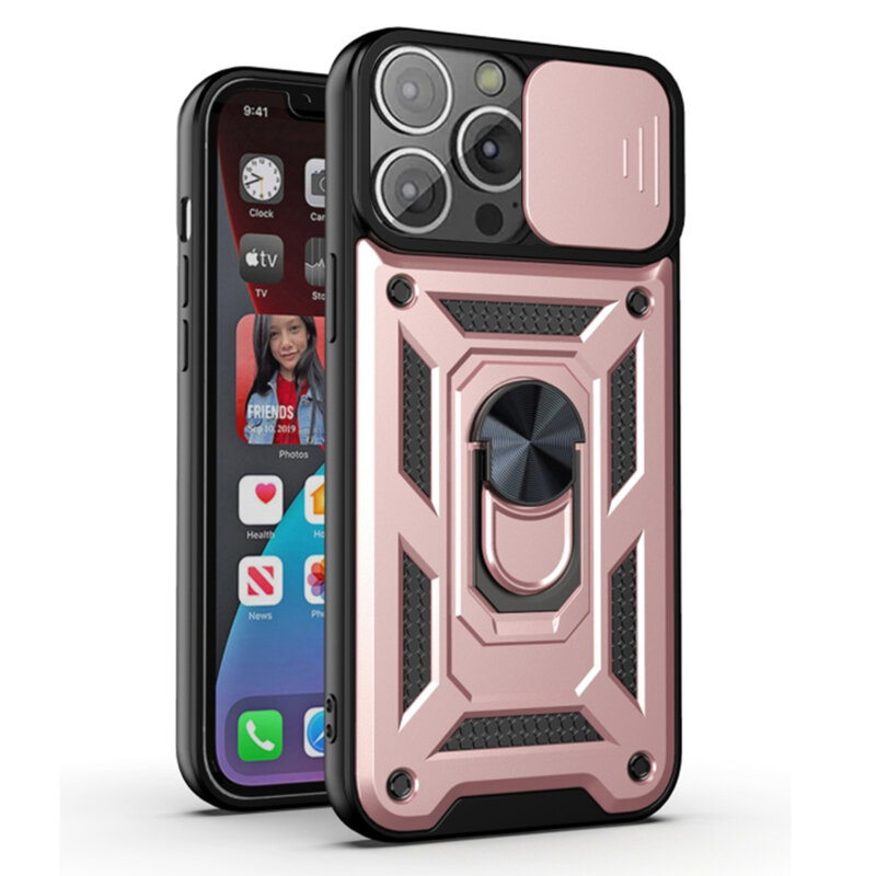 Husa iPhone 12 Pro protectie camera Techsuit CamShield Series, roz