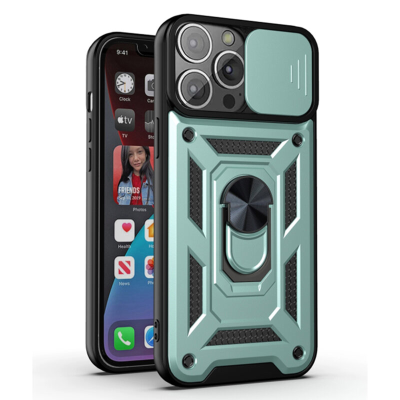 Husa iPhone 12 Pro protectie camera Techsuit CamShield Series, verde
