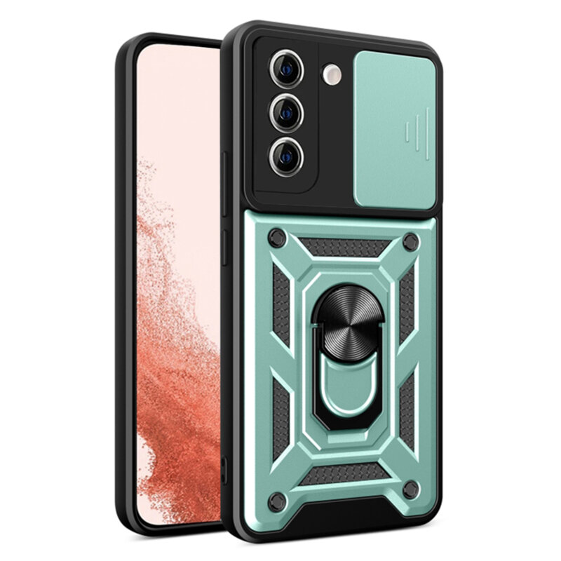 Husa Samsung Galaxy S22 Plus 5G protectie camera Techsuit CamShield Series, verde