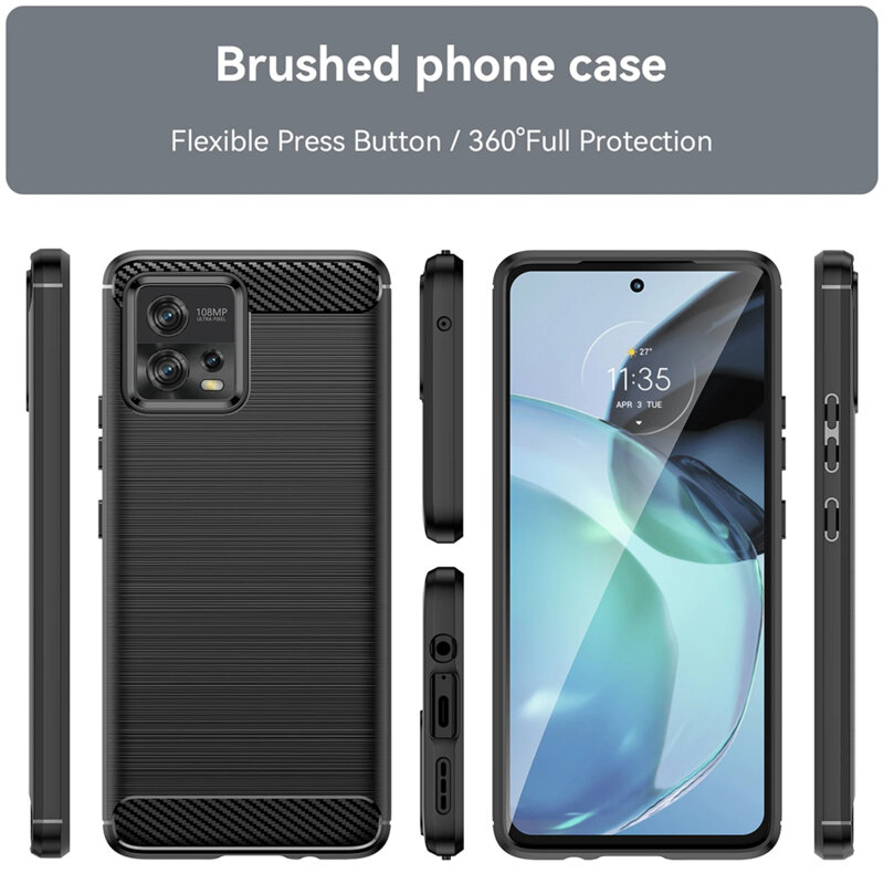 Husa Xiaomi Redmi Note 12 Pro 5G Techsuit Carbon Silicone, albastru