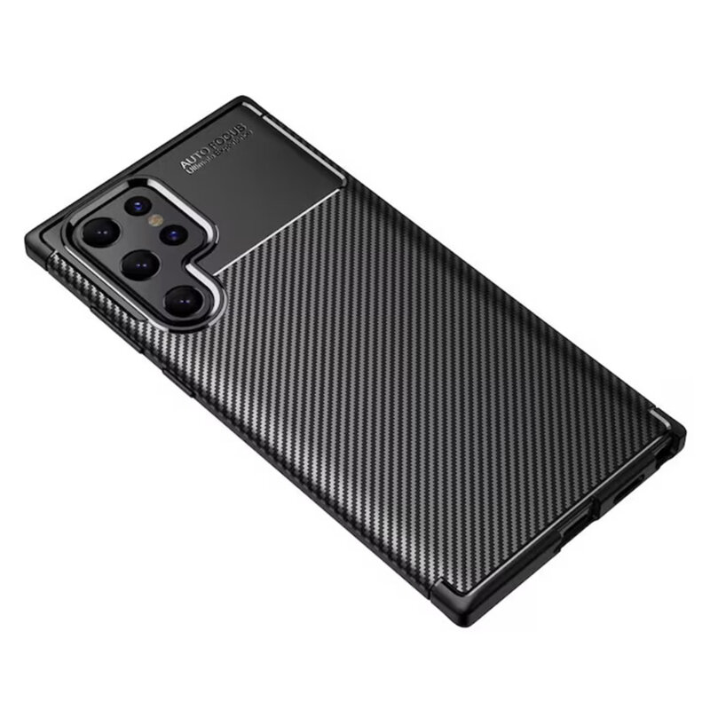 Husa Samsung Galaxy S22 Ultra 5G Techsuit CarbonFiber, negru