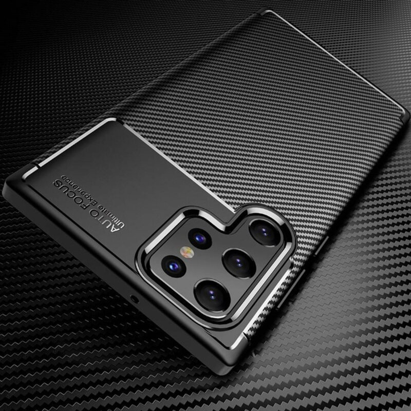 Husa Samsung Galaxy S22 Ultra 5G Techsuit CarbonFiber, negru