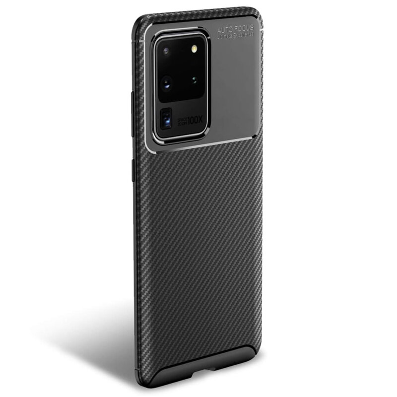Husa Samsung Galaxy S20 Ultra 5G Techsuit CarbonFiber, negru
