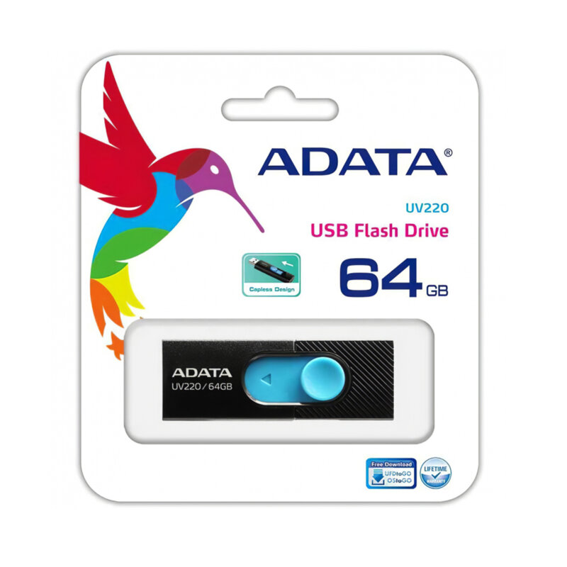 Memorie externa 64GB Adata UV220, USB 2.0, AUV220-64G-RBKBL