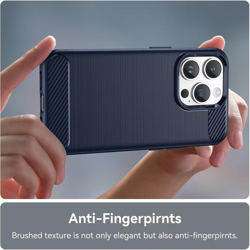 Husa iPhone 13 Pro Techsuit Carbon Silicone, albastru