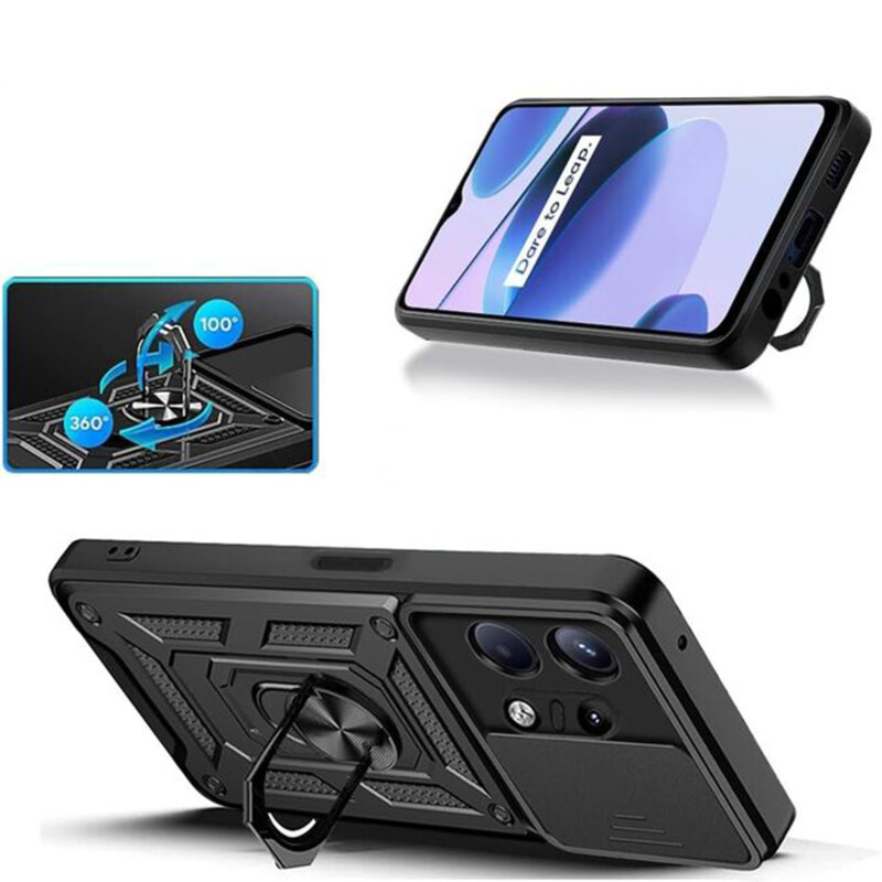 Husa Motorola Edge 50 Pro protectie camera Techsuit CamShield Series, negru