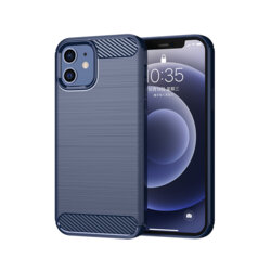 Husa iPhone 12 Techsuit Carbon Silicone, albastru