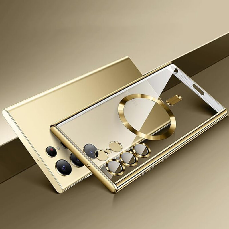 Husa premium Samsung Galaxy S23 Ultra Techsuit Luxury Crystal MagSafe, argintiu