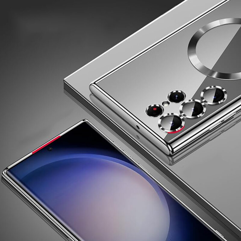 Husa premium Samsung Galaxy S23 Ultra Techsuit Luxury Crystal MagSafe, albastru