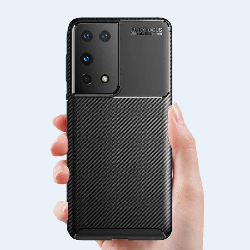 Husa Samsung Galaxy S21 Ultra 5G Techsuit CarbonFiber, negru
