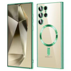 Husa premium Samsung Galaxy S24 Ultra Techsuit Luxury Crystal MagSafe, verde deschis