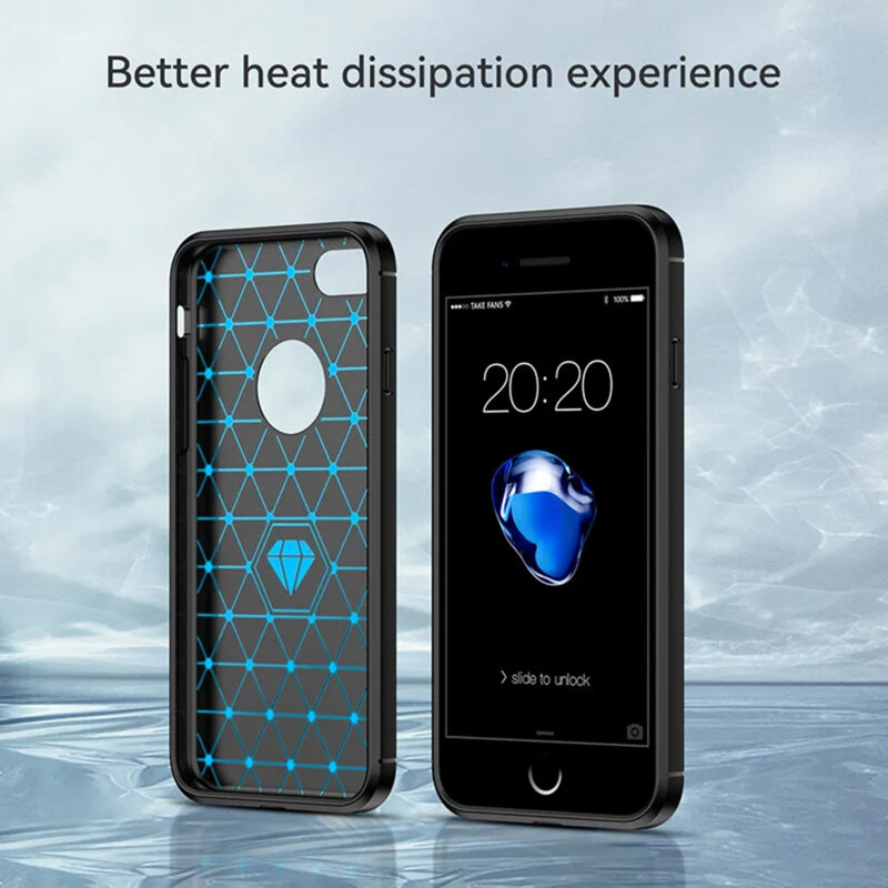 Husa iPhone 7 Techsuit Carbon Silicone, albastru
