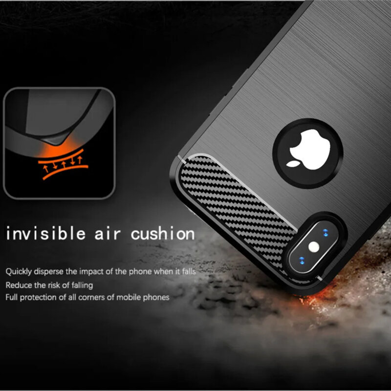 Husa iPhone XS Max Techsuit Carbon Silicone, albastru