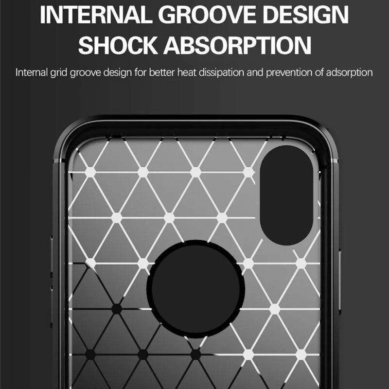 Husa iPhone XS Max Techsuit Carbon Silicone, albastru