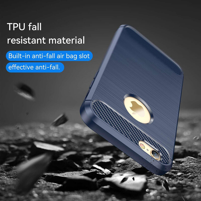 Husa iPhone XS Max Techsuit Carbon Silicone, albastru