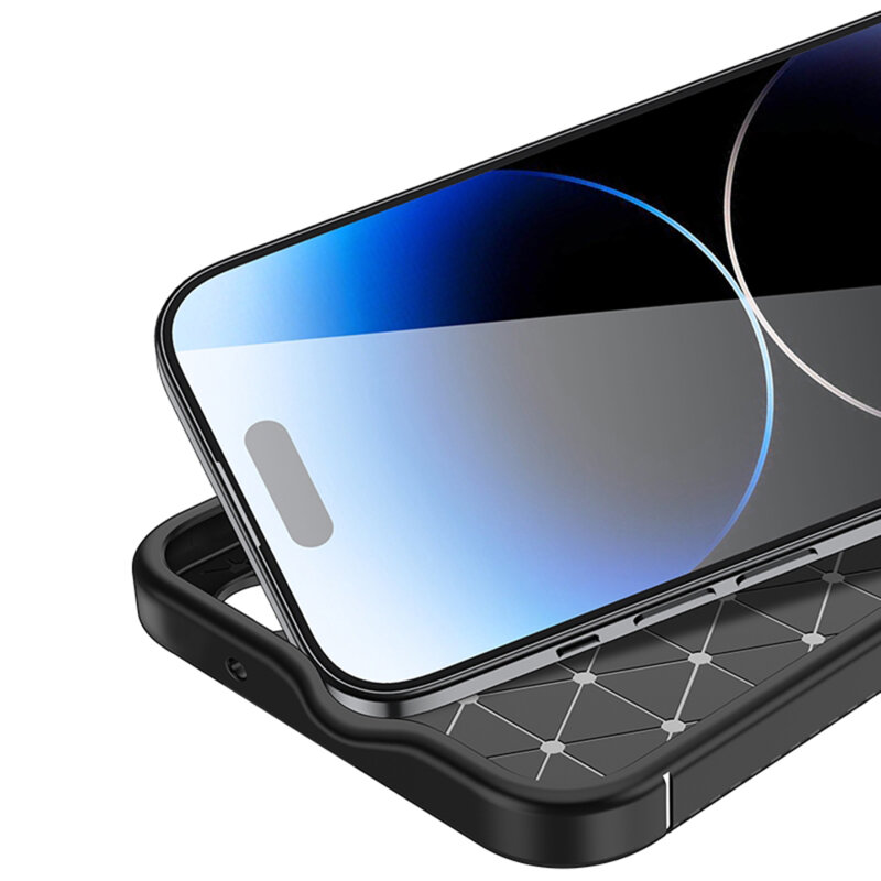 Husa iPhone 15 Pro Max Techsuit CarbonFiber, negru
