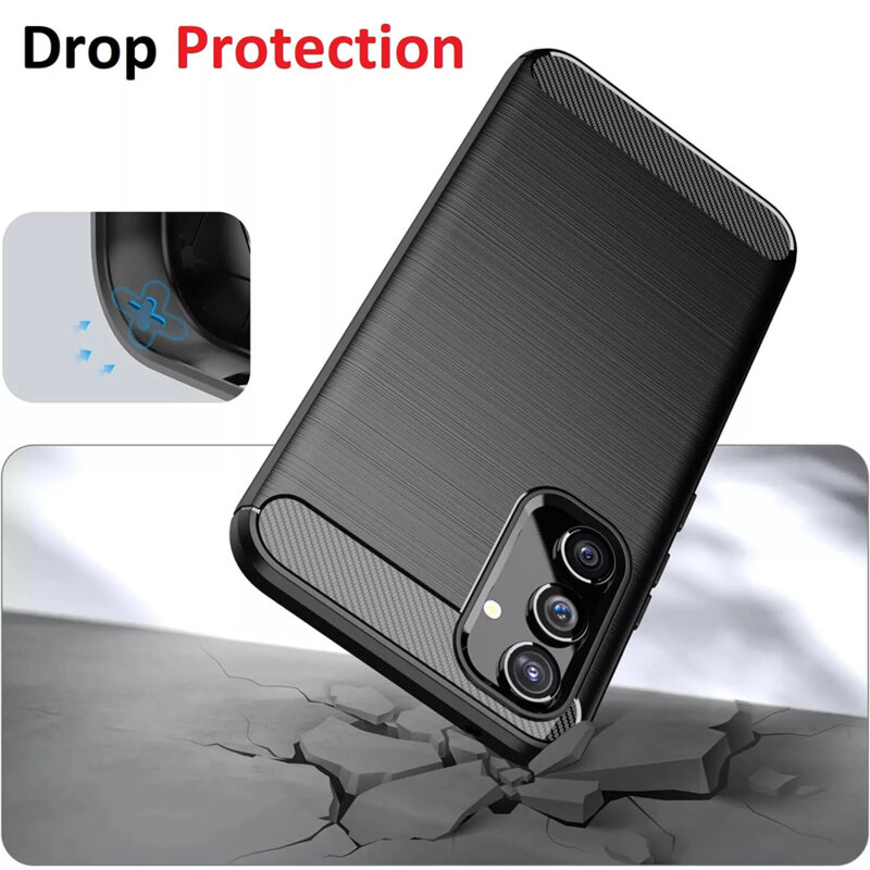 Husa Samsung Galaxy A54 Techsuit Carbon Silicone, albastru