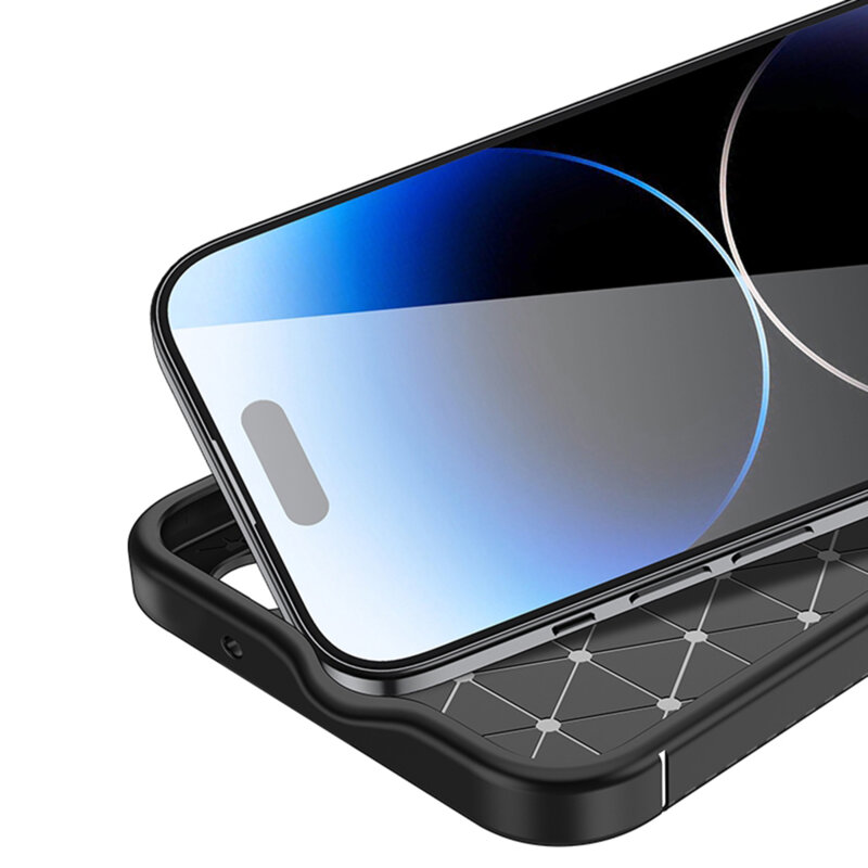 Husa iPhone 15 Plus Techsuit CarbonFiber, negru