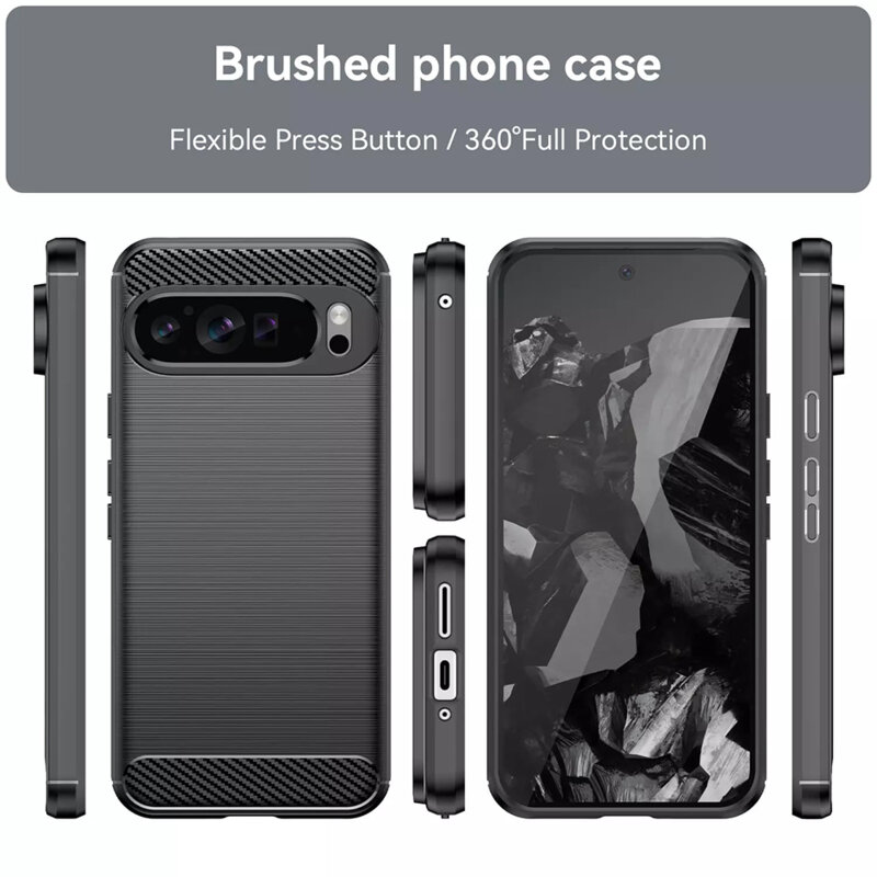 Husa Google Pixel 9 Pro XL Techsuit Carbon Silicone, albastru