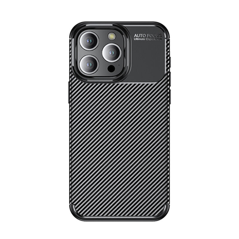 Husa iPhone 13 Pro Max Techsuit CarbonFiber, negru