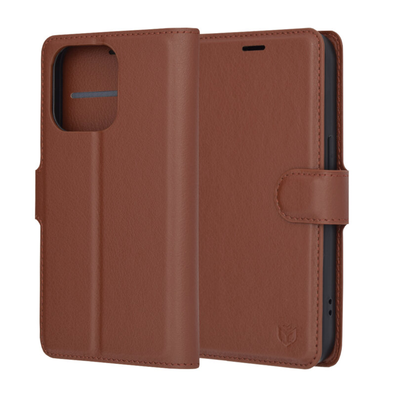 Husa iPhone 14 Pro Techsuit Leather Folio, maro