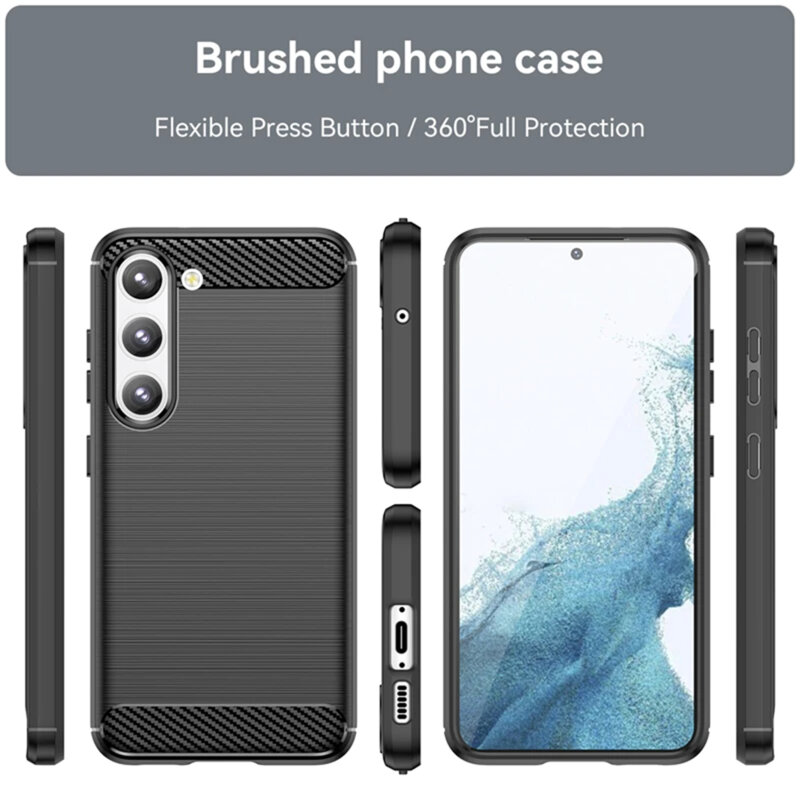 Husa Samsung Galaxy S22 5G Techsuit Carbon Silicone, albastru