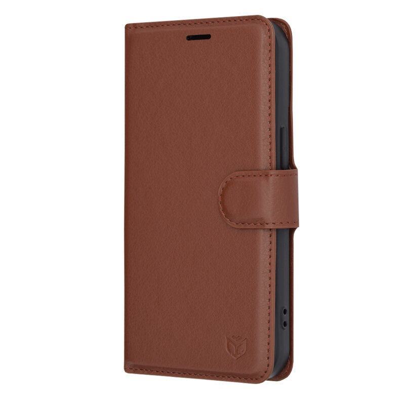 Husa iPhone 15 Techsuit Leather Folio, maro