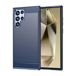 Husa Samsung Galaxy S24 Ultra Techsuit Carbon Silicone, albastru