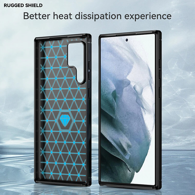 Husa Samsung Galaxy S24 Ultra Techsuit Carbon Silicone, albastru