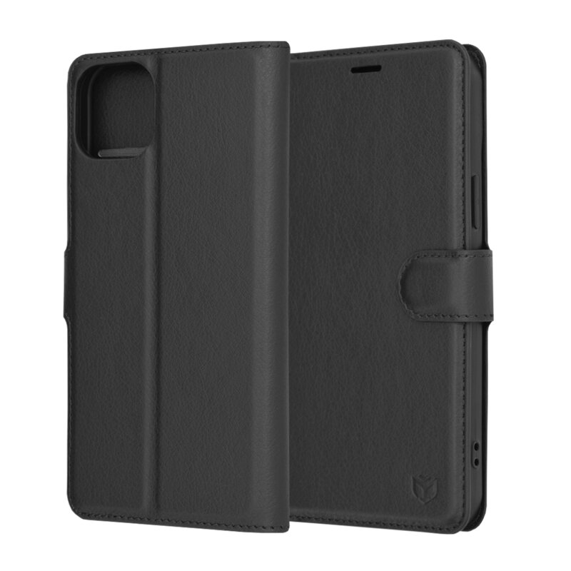 Husa iPhone 15 Plus Techsuit Leather Folio, negru