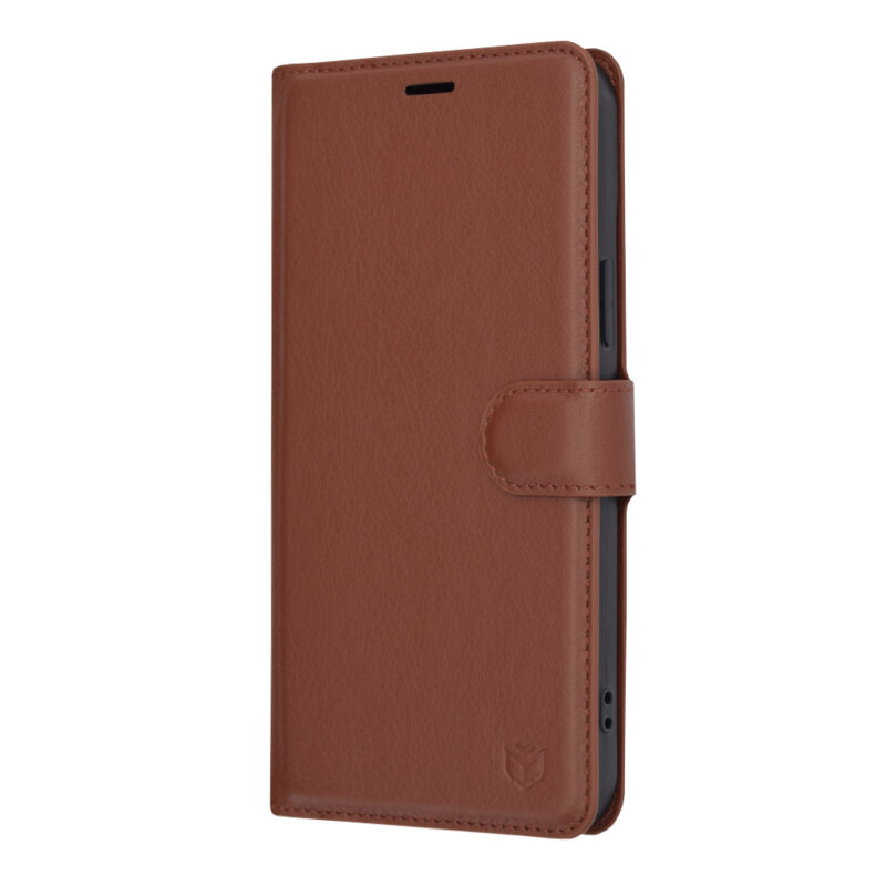 Husa iPhone 15 Plus Techsuit Leather Folio, maro