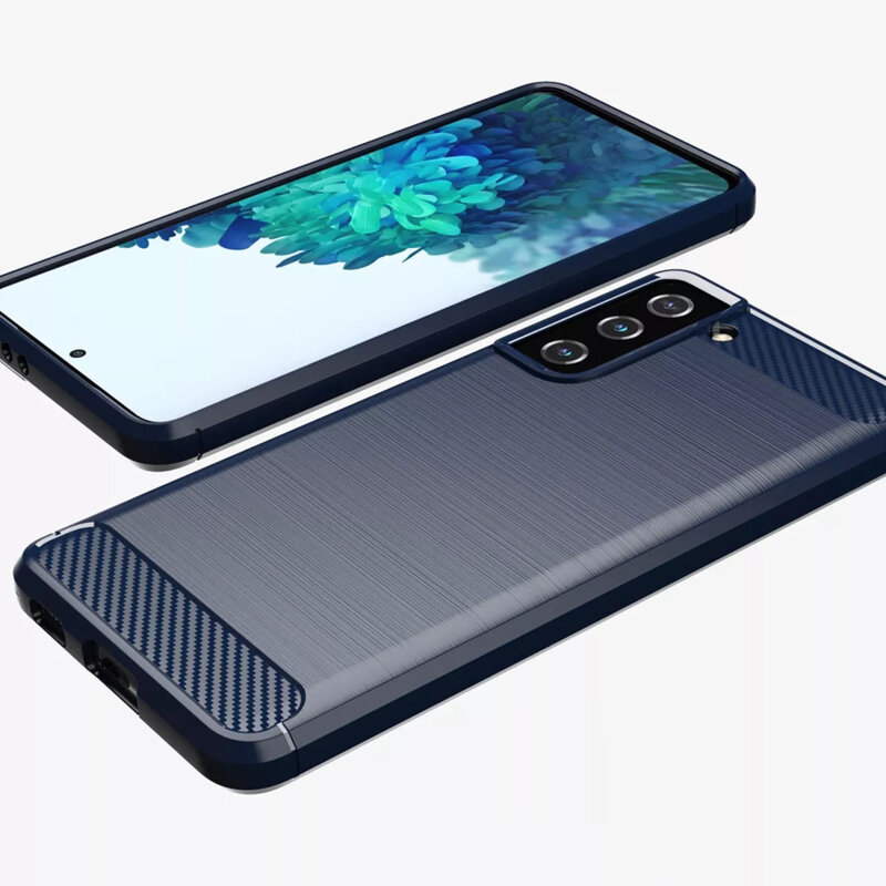 Husa Samsung Galaxy S20 FE Techsuit Carbon Silicone, albastru