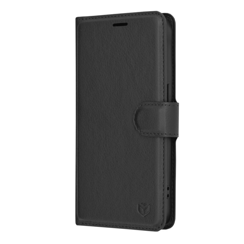 Husa iPhone 15 Pro Techsuit Leather Folio, negru