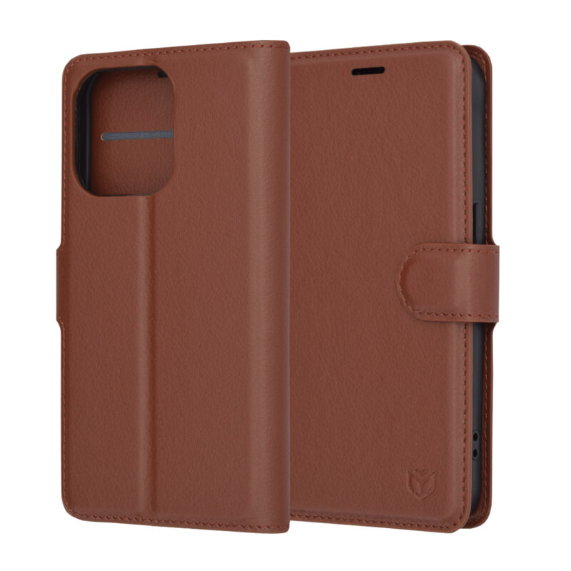 Husa iPhone 15 Pro Techsuit Leather Folio, maro