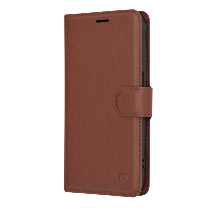 Husa iPhone 15 Pro Techsuit Leather Folio, maro