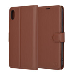 Husa iPhone XS Max Techsuit Leather Folio, maro