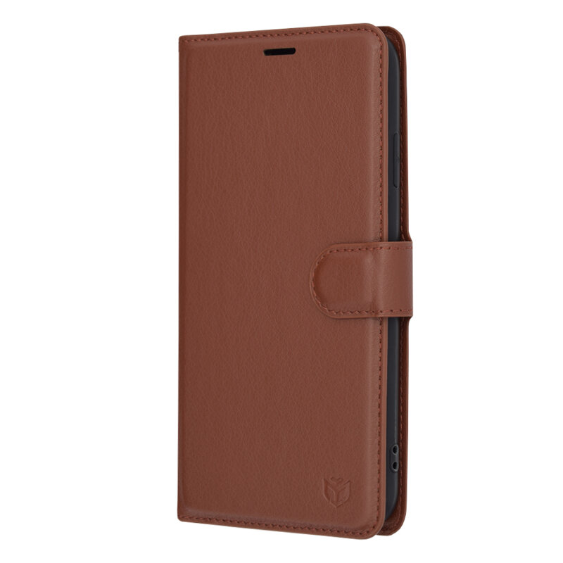 Husa iPhone XS Max Techsuit Leather Folio, maro