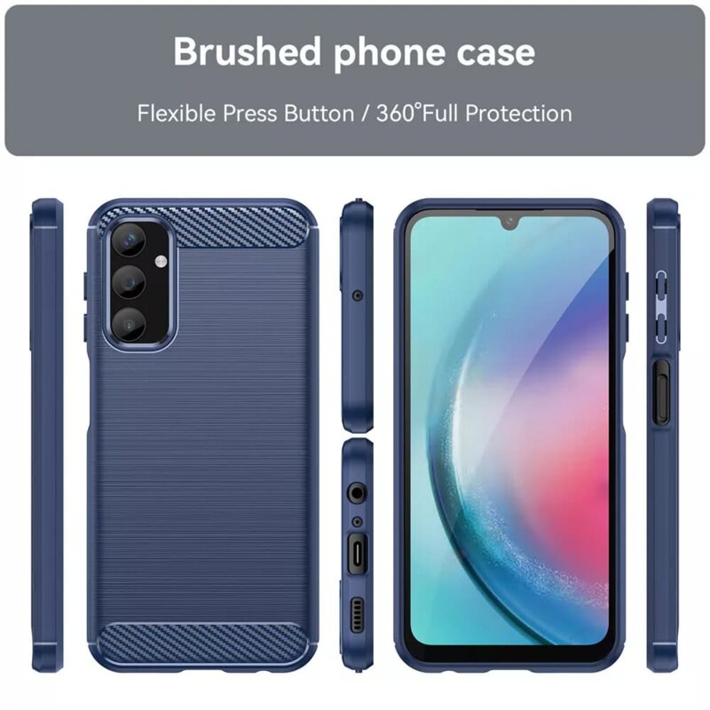 Husa Samsung Galaxy A34 5G Techsuit Carbon Silicone, albastru