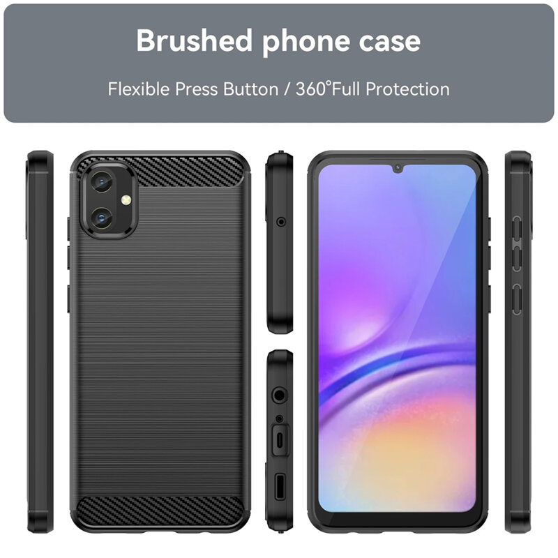 Husa Samsung Galaxy A05 Techsuit Carbon Silicone, albastru