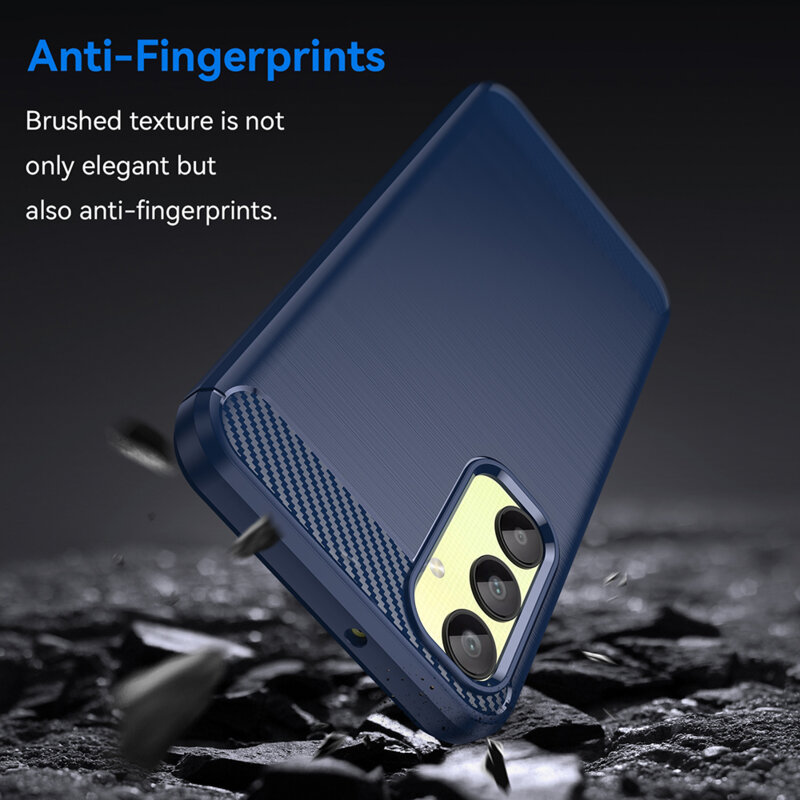 Husa Samsung Galaxy A14 4G Techsuit Carbon Silicone, albastru