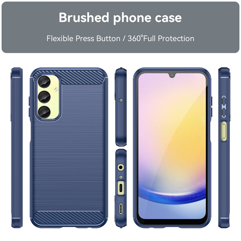 Husa Samsung Galaxy A14 4G Techsuit Carbon Silicone, albastru