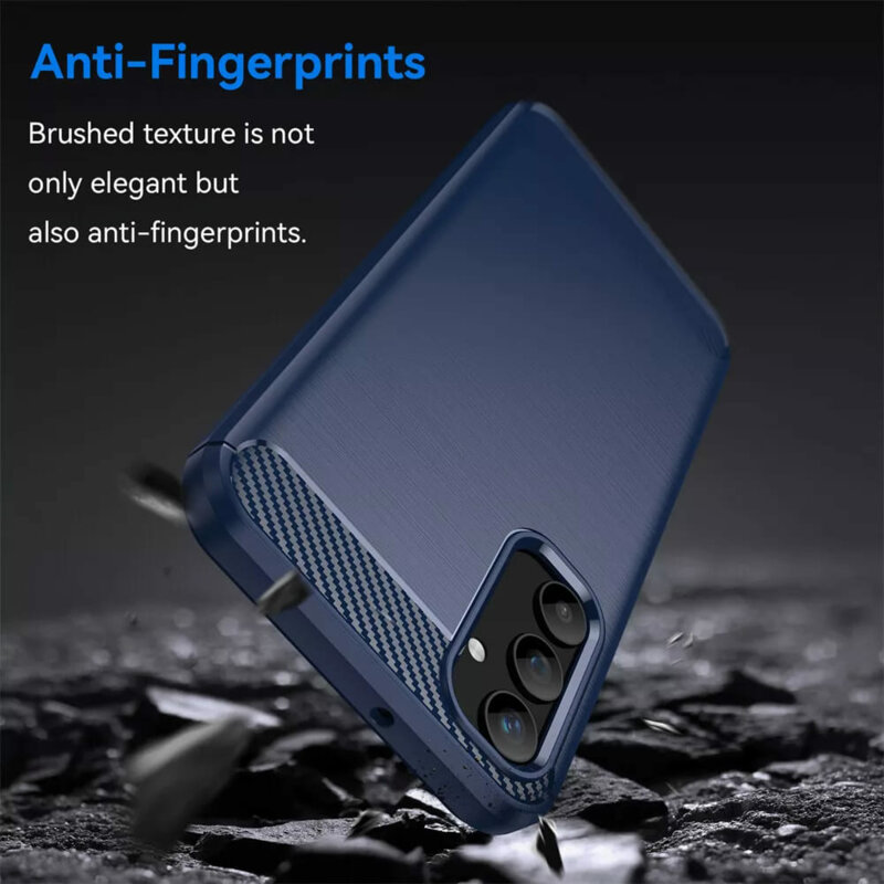 Husa Samsung Galaxy A55 5G Techsuit Carbon Silicone, albastru