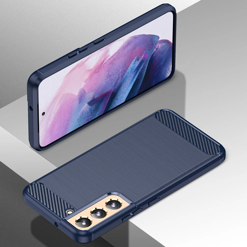 Husa Samsung Galaxy S22 Plus 5G Techsuit Carbon Silicone, albastru