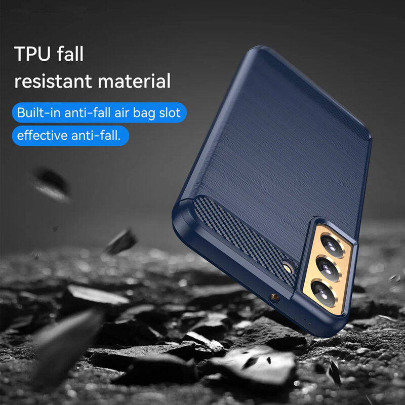 Husa Samsung Galaxy S22 Plus 5G Techsuit Carbon Silicone, albastru