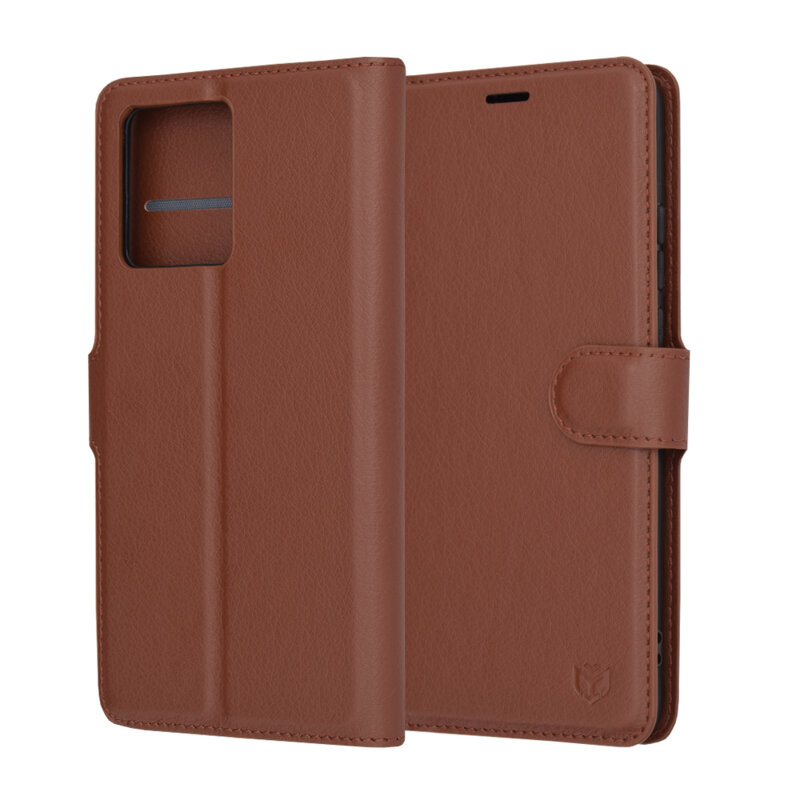 Husa Motorola Edge 40 Neo Techsuit Leather Folio, maro